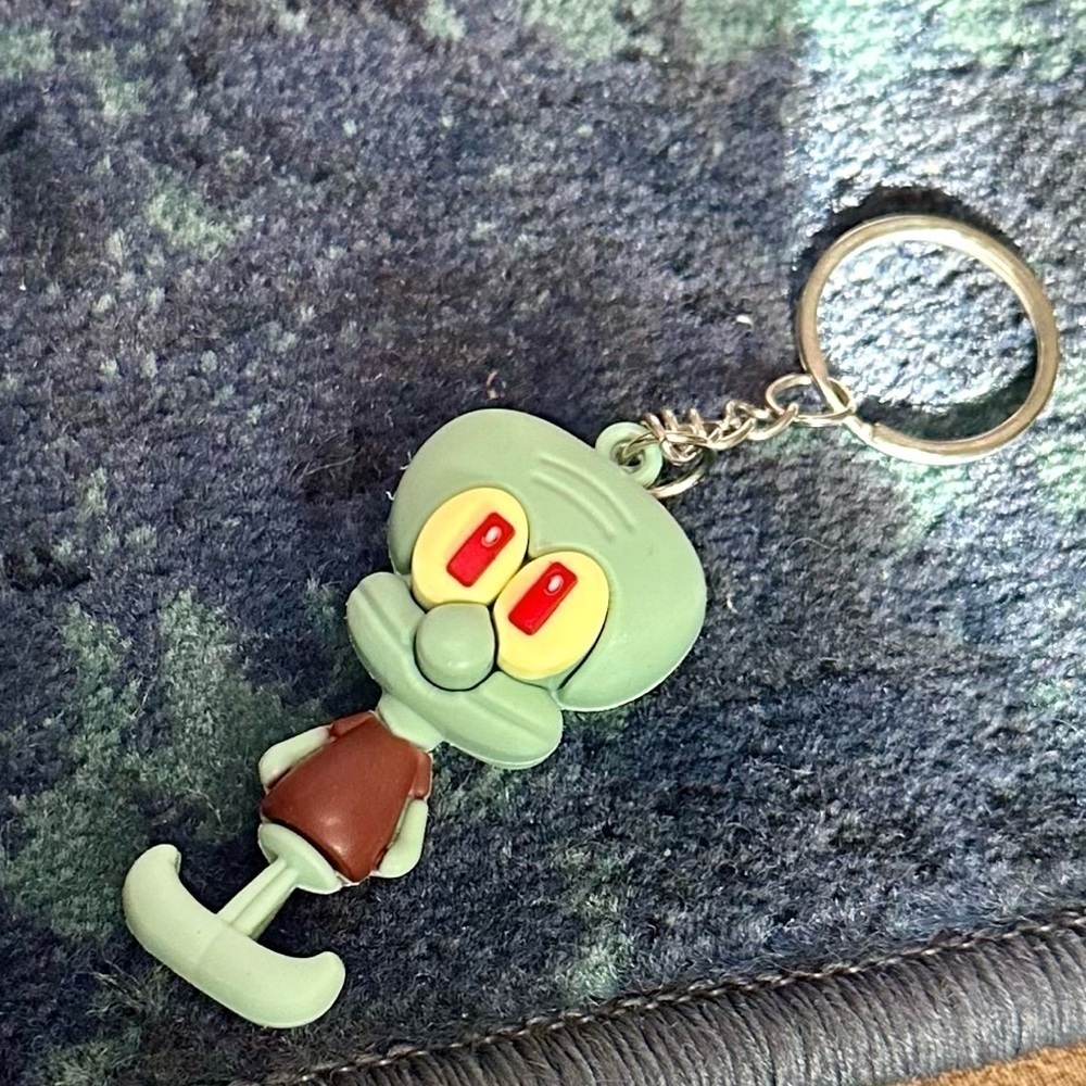 NWOT Squidward Tentacles 3D silicone keychain